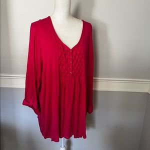 3X Kim Rogers Everyday Henley Pink Top